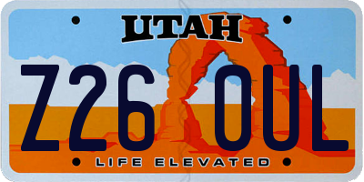 UT license plate Z260UL