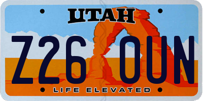 UT license plate Z260UN