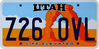 UT license plate Z260VL