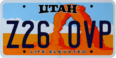 UT license plate Z260VP