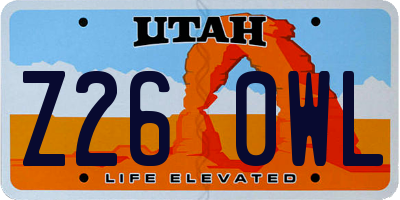 UT license plate Z260WL