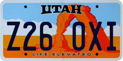UT license plate Z260XI