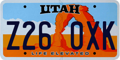 UT license plate Z260XK