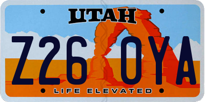 UT license plate Z260YA