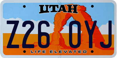 UT license plate Z260YJ