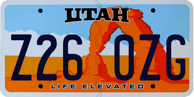 UT license plate Z260ZG