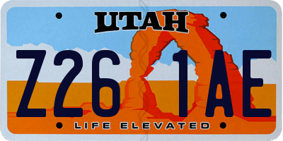 UT license plate Z261AE