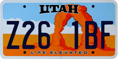 UT license plate Z261BF