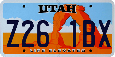 UT license plate Z261BX