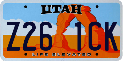 UT license plate Z261CK