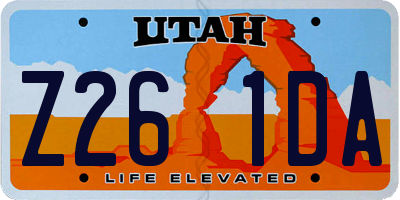 UT license plate Z261DA