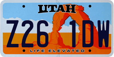 UT license plate Z261DW