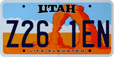 UT license plate Z261EN