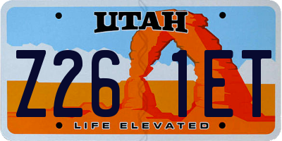 UT license plate Z261ET