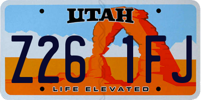 UT license plate Z261FJ