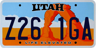 UT license plate Z261GA