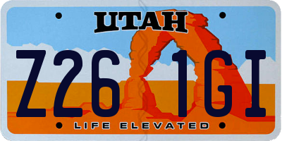 UT license plate Z261GI