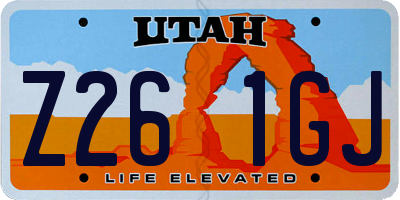 UT license plate Z261GJ