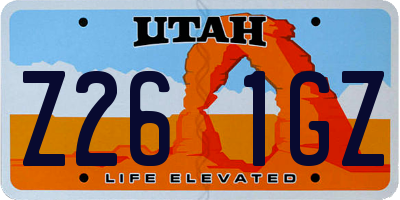 UT license plate Z261GZ