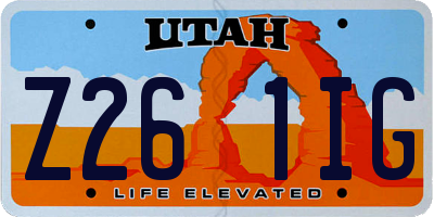 UT license plate Z261IG