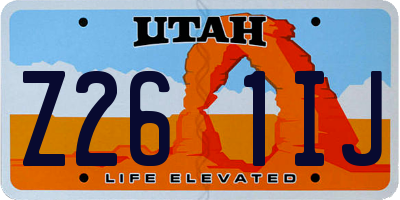 UT license plate Z261IJ
