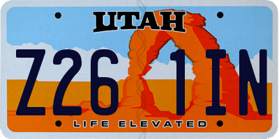 UT license plate Z261IN