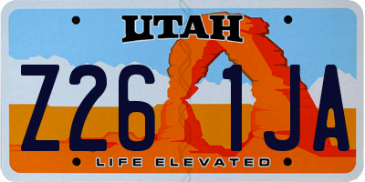 UT license plate Z261JA