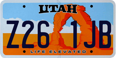 UT license plate Z261JB
