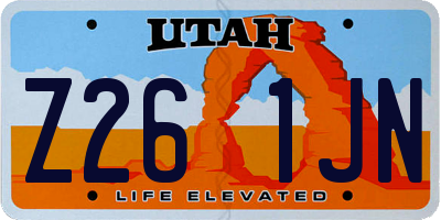 UT license plate Z261JN