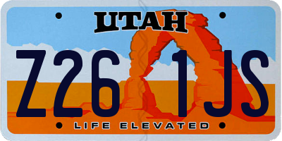 UT license plate Z261JS