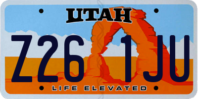 UT license plate Z261JU