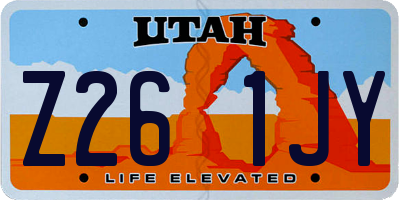 UT license plate Z261JY