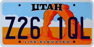 UT license plate Z261QL