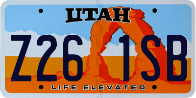 UT license plate Z261SB