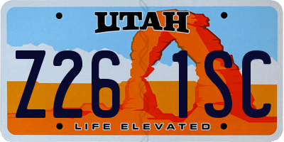 UT license plate Z261SC