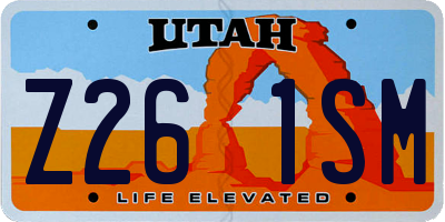 UT license plate Z261SM