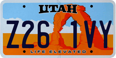 UT license plate Z261VY
