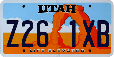 UT license plate Z261XB