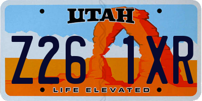 UT license plate Z261XR
