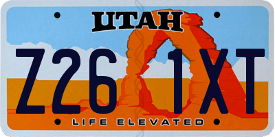 UT license plate Z261XT