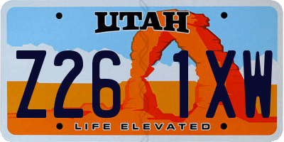 UT license plate Z261XW