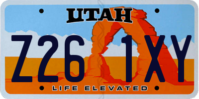 UT license plate Z261XY