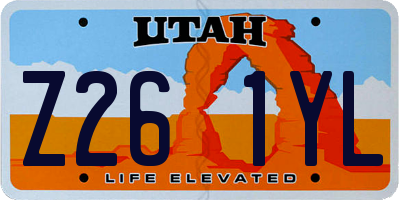 UT license plate Z261YL
