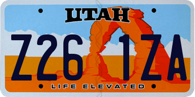 UT license plate Z261ZA