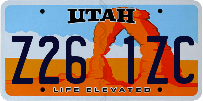 UT license plate Z261ZC