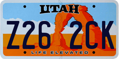 UT license plate Z262CK
