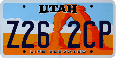 UT license plate Z262CP