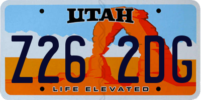 UT license plate Z262DG