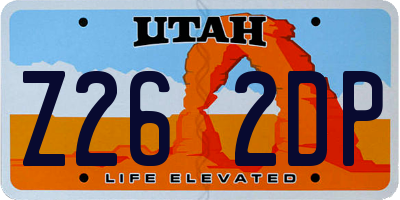 UT license plate Z262DP