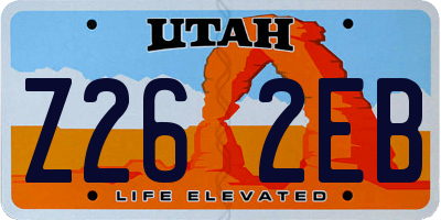 UT license plate Z262EB